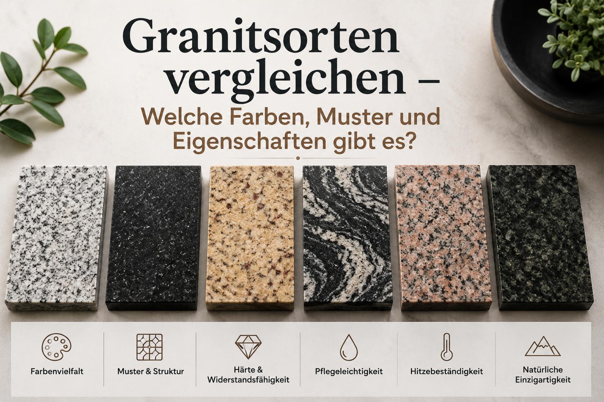 Granitsorten vergleichen &ndash; Welche Farben, Muster und Eigenschaften gibt es?